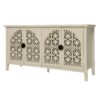 Hollowed Out Cabinet With 4 Doors, Suitable For Bedroom - Natural - Image 8