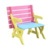 Kids Multi Functional Arm Chair Table 2 Benches All In 1 Set Wood - Blue / Pink - Image 7