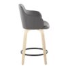 Boyne - Contemporary Fixed Height Counter Stool With Swivel (Set of 2) Round Footrest - Natural / Gray - Image 3