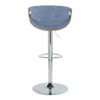 Curvo - Mid-Century Modern Adjustable Barstool With Swivel (Set of 2) - Walnut / Blue - Image 5