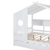 Full Size House Bed With Trundle, Modern Design For Kids With Storage Shlef - White - Image 11