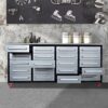 Garage Storage Cabinets With Workbench (20 Drawers) - Silver - Image 6