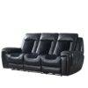 Clark - Blanche / Velvet Power Reclining Sofa With LED - Black - Image 2