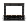Wall Unit Entertainment Center With Bookshelves For TVs Up To 80", Modern TV Stand Media Console With Cabinets, Tempered Glass Doors And Adjustable Shelves For Living Room - Black - Image 14