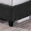 King Size Upholstered Platform Bed - Charcoal Gray - Image 7