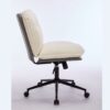 Oversize Seat Cirss Cross Chair With Wheels, Elegant Design Computer Chair, Adjustable Height 360 Degree Rolling Swivel Home Office Chair For Small Space, Dressing Room, Living Room - Dark Gray / White - Image 14