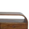 Curved Edge Media Unit With 2 Drawers - Chestnut - Image 6