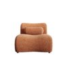 1 Piece Modern Modular Chenille Sofa With Reclined Backrest & Cylindrical Pillows, Upholstery, Sectional For Large Spaces - Rust Orange - Image 6