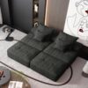 Modern Oversized Modular Sectional Sofa With 2 Ottoman And 2 Seat, Sparkling Chenille Fabric Soft Cushion Sofa With 4 Pillows, 4 Pieces Diy Combination Tufted Sofa, No Assembly Required - Black - Image 12
