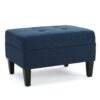 Foot Rest Under Desk Ottoman, Rectangle Foot Stool, Footrest Leg Rest For Sofa, Ottoman Rest Stools For Living Room Entryway - Navy Blue - Image 5