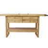 Workbench With 4 Drawers Wooden Workbench For Garage Workshop And Home - Natural - Image 6