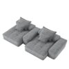 Modern Oversized Modular Sectional Sofa With 2 Chaise Lounge And 2 Armrest, Sparkling Chenille Fabric Soft Cushion Sofa With 4 Pillows, 4 Pieces Diy Combination Tufted Sofa, No Assembly Required - Gray - Image 18