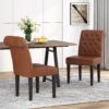 Broxton - Tuft Dining Rolltop Chair (Set of 2), Contemporary Design - Light Brown - Image 4