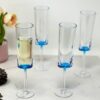 Halo - Oval Acrylic Champagne Flutes (Set of 4), Unbreakable Mimosa Glasses - Blue - Image 2