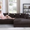 Naomi - 3 Piece Upholstered Sectional - Dark Brown - Image 5