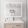 Bathroom Medicine Cabinet With Lights, LED Medicine Cabinet With Mirror, Double Door Lighted Medicine Cabinet With Defogger, Dimmer, Clock & Temp Display, 2 Outlets & USB Ports - Silver - Image 12