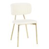 Bouton - Contemporary / Glam Chair (Set of 2) - Gold / Cream - Image 2