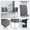 Armless Dining Chairs, Grid And Buckle Design Of The Back (Set of 4) - Gray - Image 8