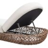Willow - Sunbrella Upholstered Woven Patio Lounger, Wicker Frame - Wheat Beige / Golden Brown - Image 6