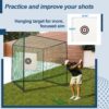 Golf Practice Net Cage With Metal Frame Hitting Net Kit Indoor Outdoor - Black - Image 9