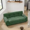 Modern Pet Sofa With Backrest And Armrests For Small And Medium Dogs Linen Upholstery - Green - Image 6