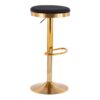 Dakota - Contemporary Upholstered Adjustable Barstool (Set of 2) - Gold / Black - Image 2