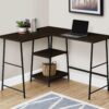 Computer Desk, Home Office, Corner, Storage Shelves, L-Shape, Work, Laptop, Contemporary, Modern - Espresso - Image 7