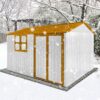 10'x8' Garden Sheds Outdoor Storage Sheds With Window - White / Yellow - Image 5