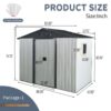 8Ft X 4Ft Outdoor Metal Storage Shed With Window And Metal Foundation For Backyard, Patio, Lawn - White / Black - Image 6