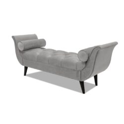 Alma - Tufted Flared Arm Entryway Bench - Opal Gray