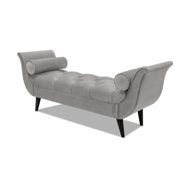 Alma - Tufted Flared Arm Entryway Bench - Opal Gray