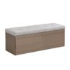 Shoe Storage Bench Entryway Shoe Cabinet Storage Ottoman With Padded Seat Cushion And Double Doors For Entryway, Hallway And Bedroom - Light Gray - Image 14