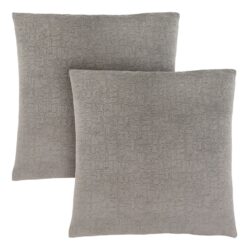 Pillows, Square, Insert Included, Decorative Throw, Hypoallergenic And Stylish Appearance (Set of 2) - Gray