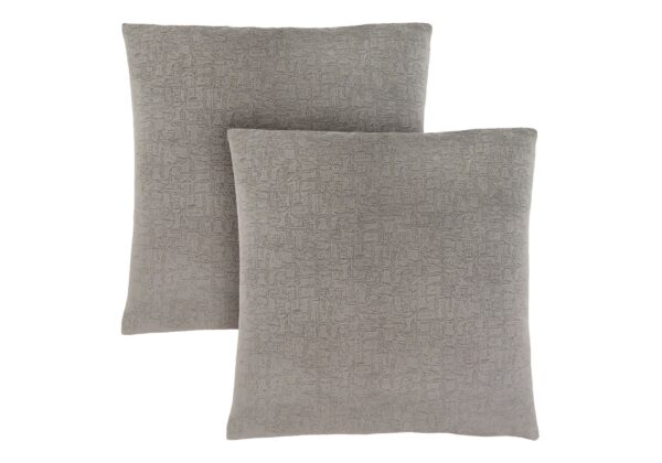 Pillows, Square, Insert Included, Decorative Throw, Hypoallergenic And Stylish Appearance (Set of 2) - Gray