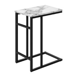 Accent Table, C - Shaped, Modern Design - White