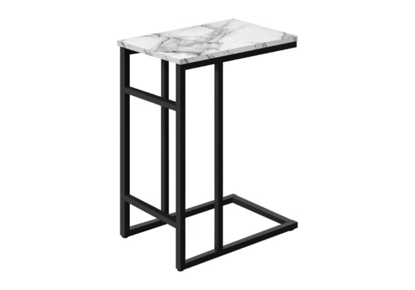 Accent Table, C - Shaped, Modern Design - White