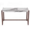 Counter Height Bar Table, Faux Marble Dining Table For Kitchen, Living Room, Or Balcony - White - Image 13