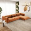 Laley - Right Facing L-Shaped Sectional - Burnt Orange - Image 5