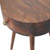 Nordic Circular Shaped Bedside Table - Walnut - Image 9