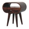 Circular Bedside Table With Open Slot - Walnut - Image 3