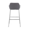 Daniella - Contemporary Fixed Height Bar Stool (Set of 2) - Chrome / Gray - Image 6
