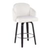 Dahlia - Contemporary Counter Stool Round Chrome Footrest (Set of 2) - Black / Cream - Image 2