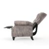 Accented Push Back Recliner Chair With Rolled Arms, Cocooning Comfort - Brown Gray - Image 3