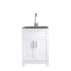 24" White Paint Free Laundry Tub Cabinet With Stainless Steel Combo (Update) - White - Image 8