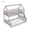 Twin Over Full House Bunk Bed With Built-In Ladder - Gray - Image 17