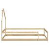 Twin Size Wood Bed With House Shaped Headboard Floor Bed With Fences - Natural - Image 9