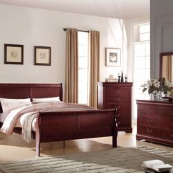 Louis Philippe - 4 Pieces Bedroom Set (Twin Bed) - Cherry