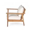 Mid Century Modern Outdoor Lounge Chair With Cushions Solid Wood For Patio, Garden, Balcony - Teak - Image 4