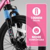 S20101 20" Kids' Bike, Boys Girls Mountain Bike Ages 8-12, 7 Speed Teenager Children Kids' Bicycles, Front Suspension Disc Brake Rear V-Brake, High Steel Frame - Pink - Image 2