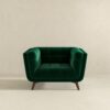 Addison - Lounge Chair Dark - Brown / Dark Green - Image 3